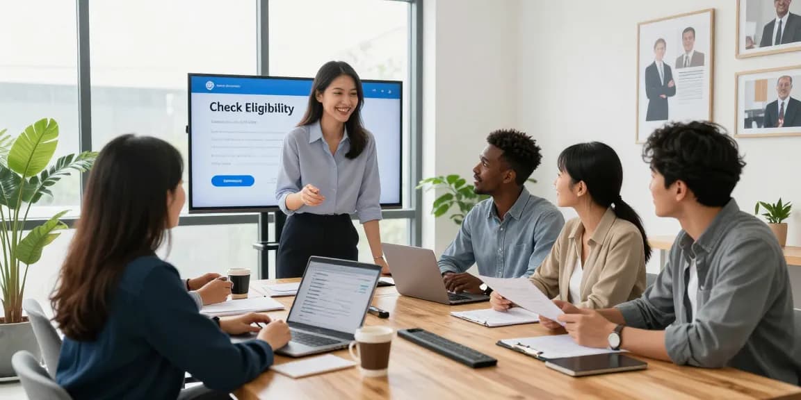 Check eligibility for a $150 loan in a supportive financial office environment.