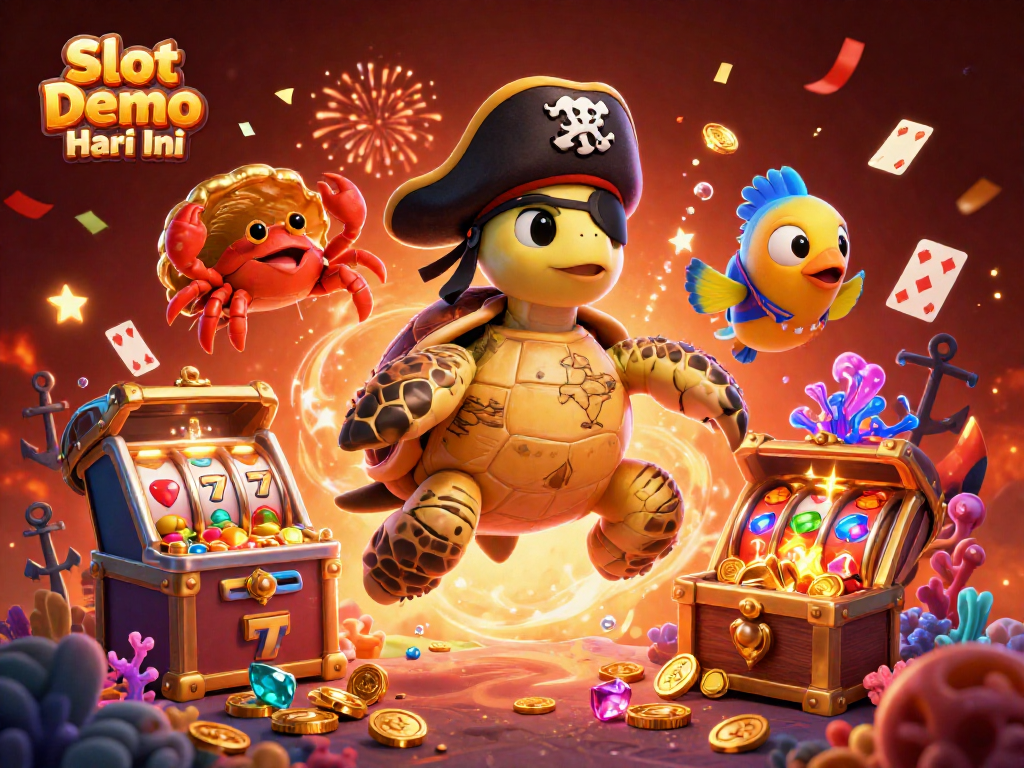 Spin the Slot Demo Gacor Hari Ini featuring vibrant underwater characters and treasure-filled background.