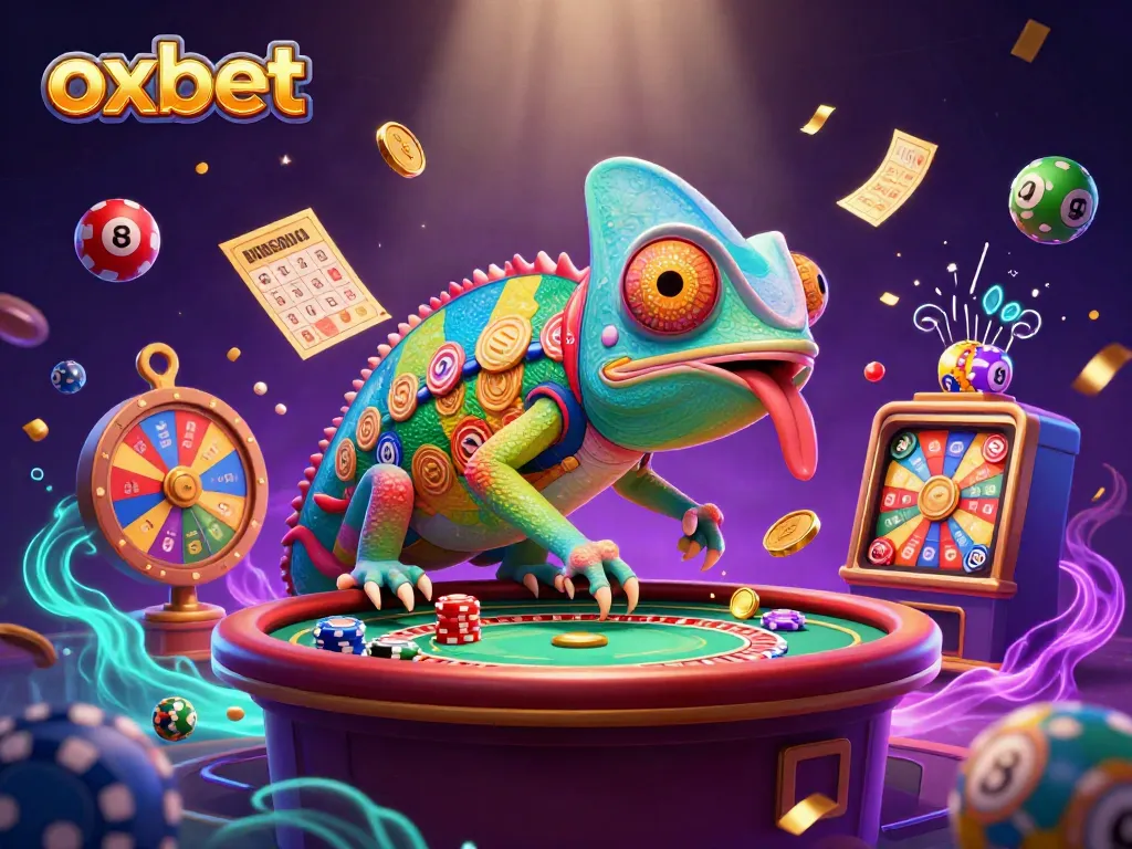 Experience exciting games at Oxbet with colorful lottery balls and a dynamic casino scene.