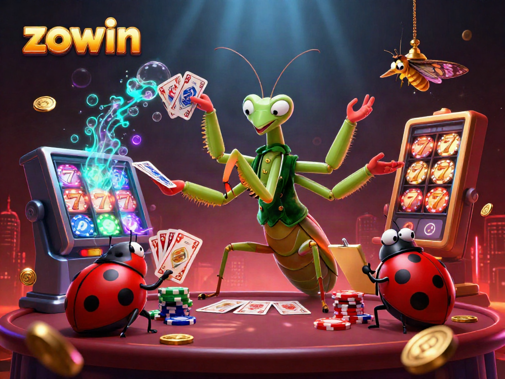 Experience exciting gameplay at Zowin with a vibrant casino scene showcasing engaging characters.
