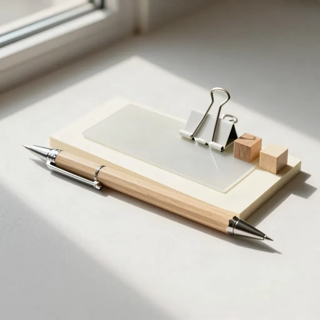 Mechanical pencil, planning cards, acetate overlays and shot blocks on a plaster sweep.