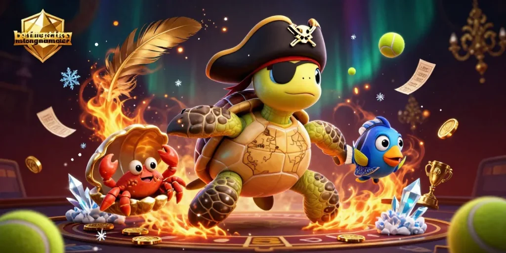 BettingSitesNotOnGamStop showcases a lively scene with a pirate turtle and sports betting elements.