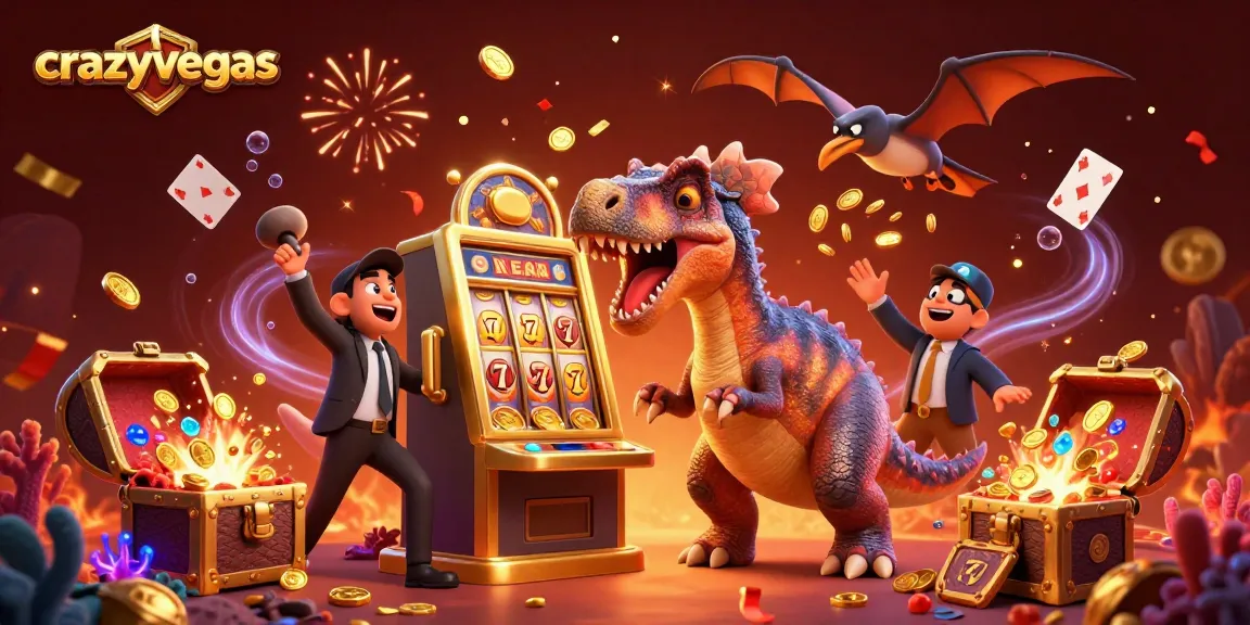 Experience the thrill as crazyvegas jackpots pour forth coins in a vibrant casino scene.